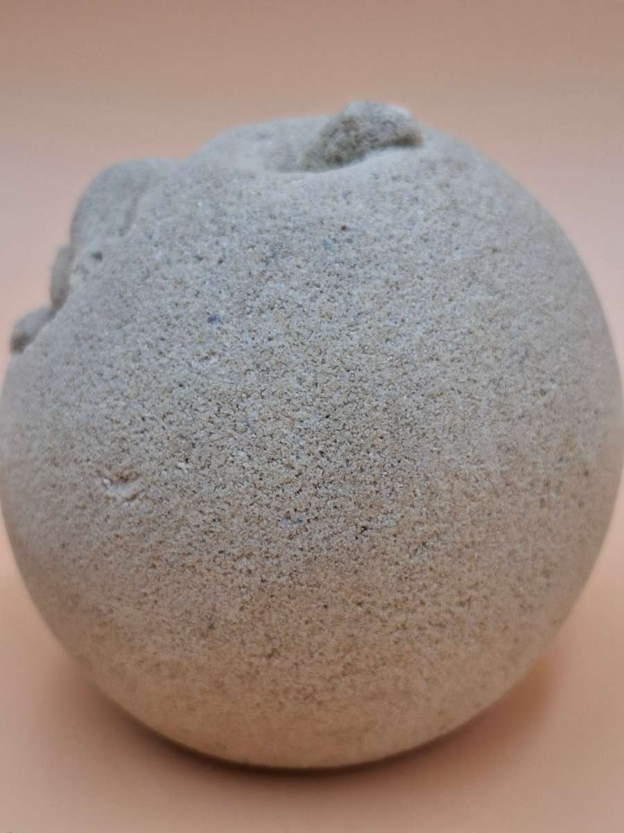 Vintage Marbell Stone Art Ornament Paperweight - Girl with Buns in Apple - Belgium Sandstone