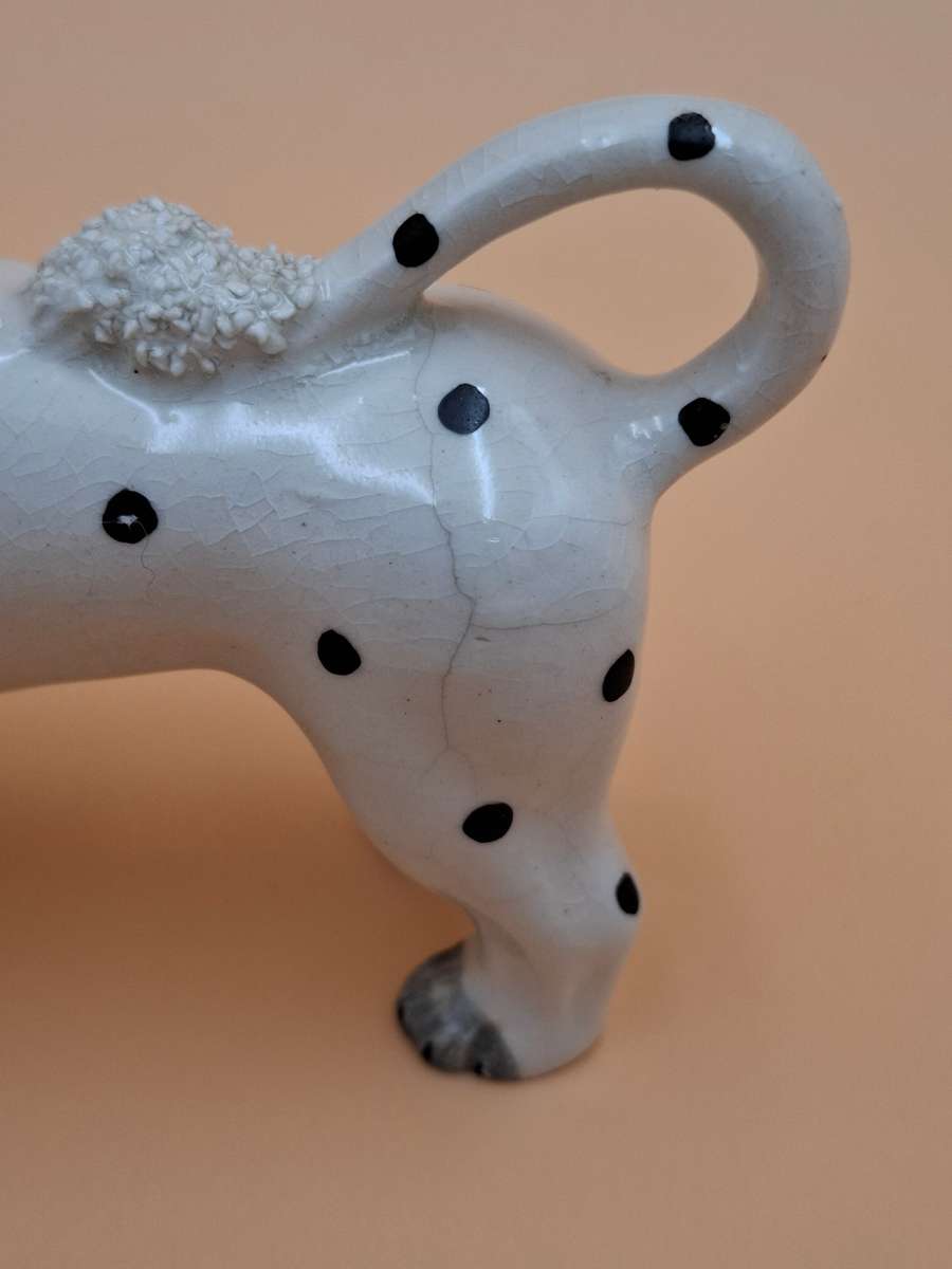 Antique Old Staffordshire Ware Confetti Spaniel Dog Pair figurines