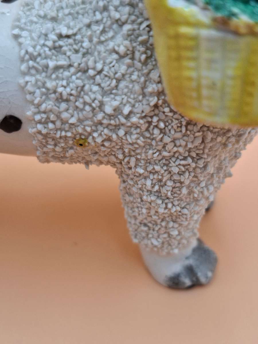 Antique Old Staffordshire Ware Confetti Spaniel Dog Pair figurines