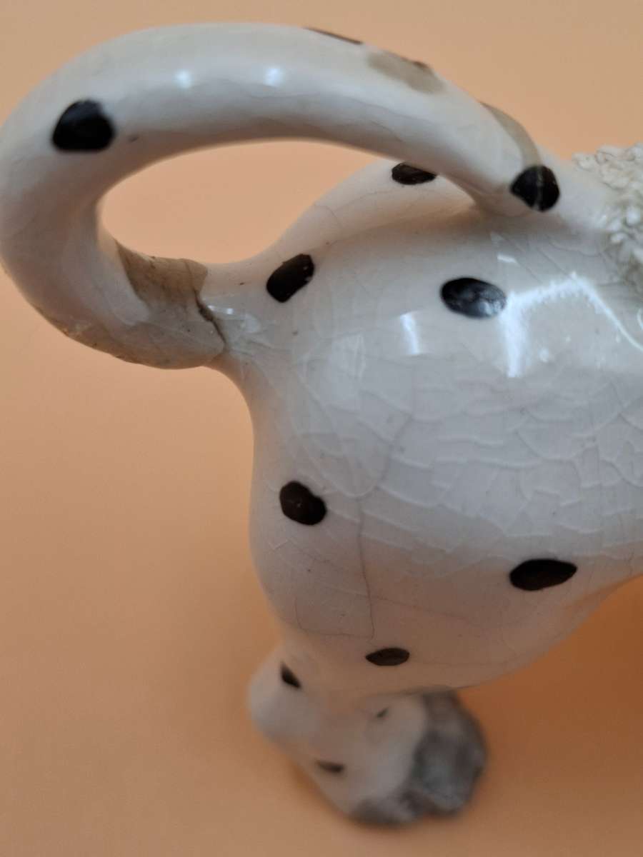 Antique Old Staffordshire Ware Confetti Spaniel Dog Pair figurines