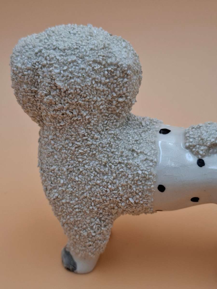 Antique Old Staffordshire Ware Confetti Spaniel Dog Pair figurines