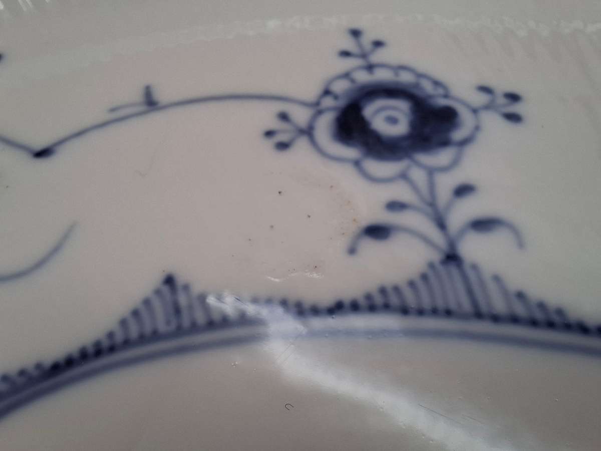 Vintage Royal Copenhagen Blue Fluted Full Lace Oval Serving Platter - stunning fluted pattern