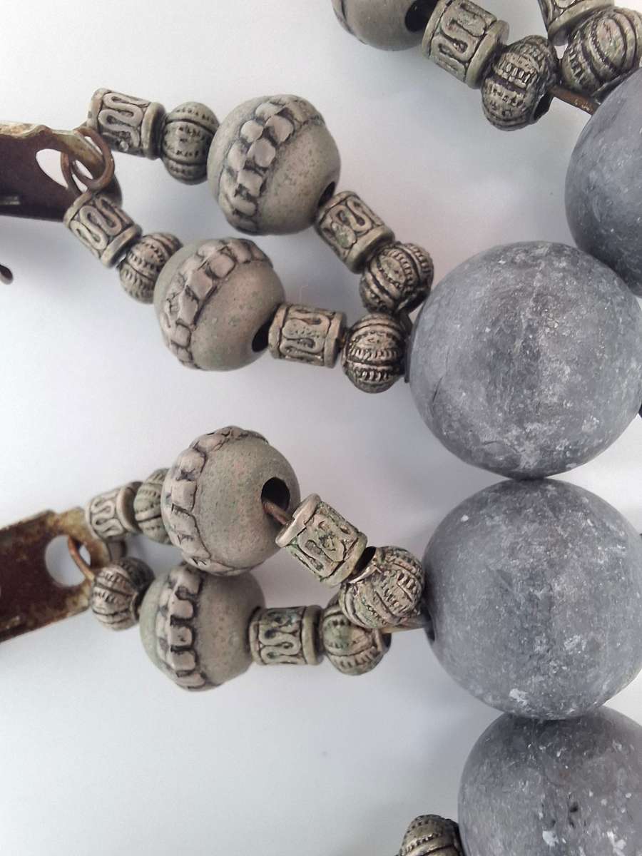 Antique Set of Tablecloth Weights with filigree sections.