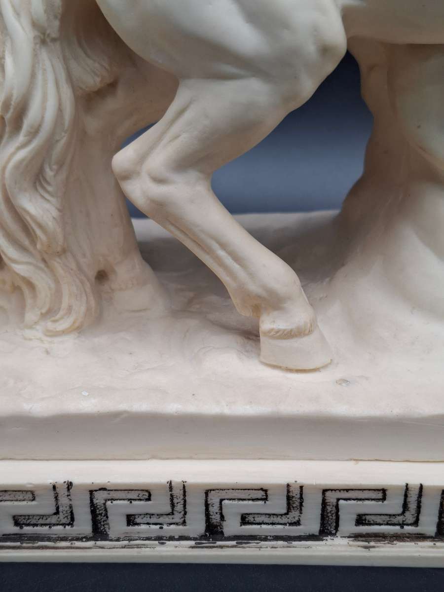 Majestic Vintage Statue of Roman Warrior in Chariot by A. Santini - stunning sculpture - late 1960's