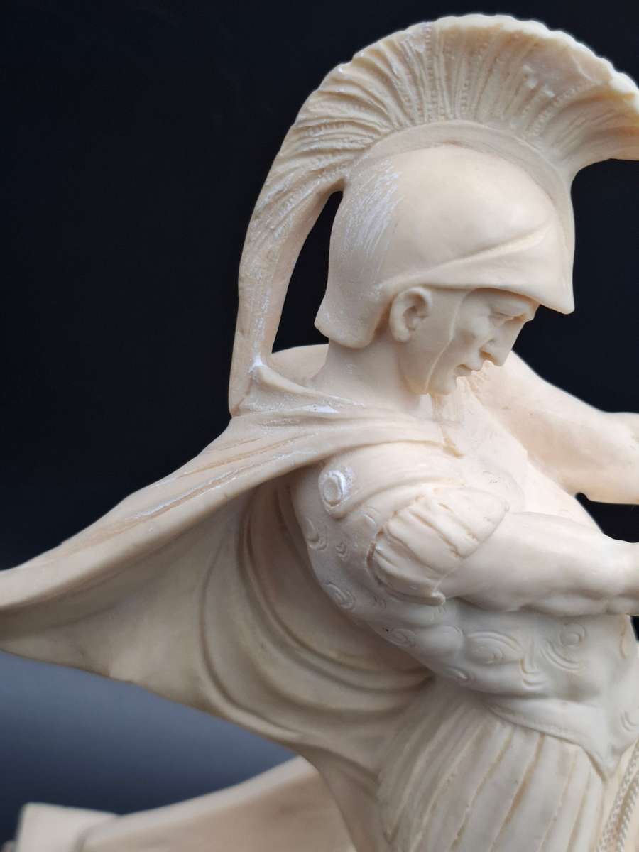 Majestic Vintage Statue of Roman Warrior in Chariot by A. Santini - stunning sculpture - late 1960's