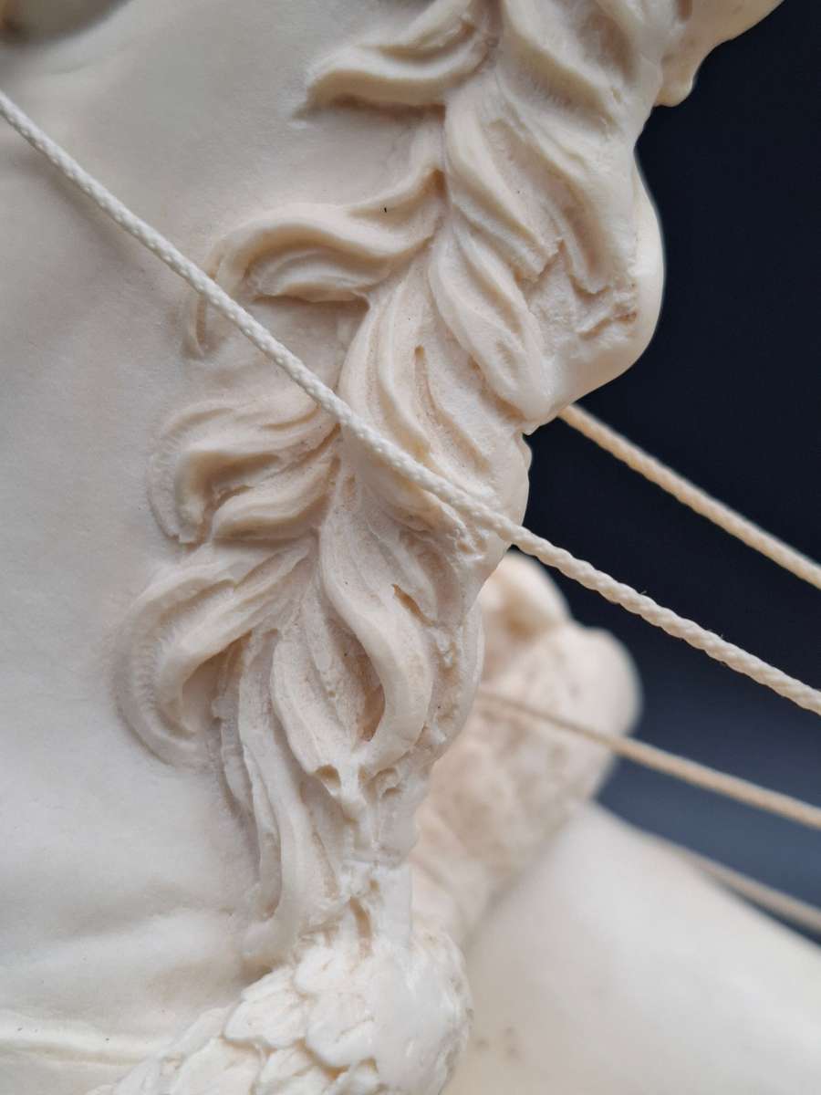 Majestic Vintage Statue of Roman Warrior in Chariot by A. Santini - stunning sculpture - late 1960's