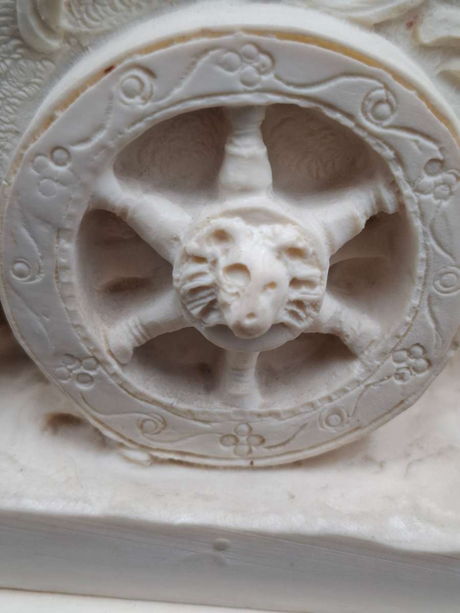 Majestic Vintage Statue of Roman Warrior in Chariot by A. Santini - stunning sculpture - late 1960's