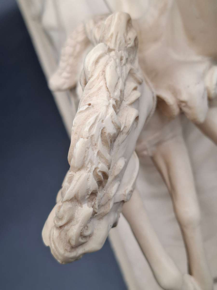 Majestic Vintage Statue of Roman Warrior in Chariot by A. Santini - stunning sculpture - late 1960's