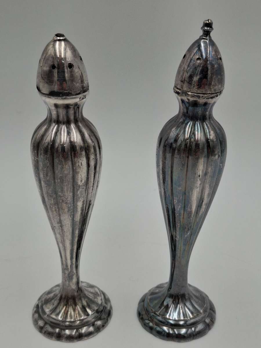 Vintage EP Lead Canada Salt & Pepper Shaker Dispensers - Solid and Elegant