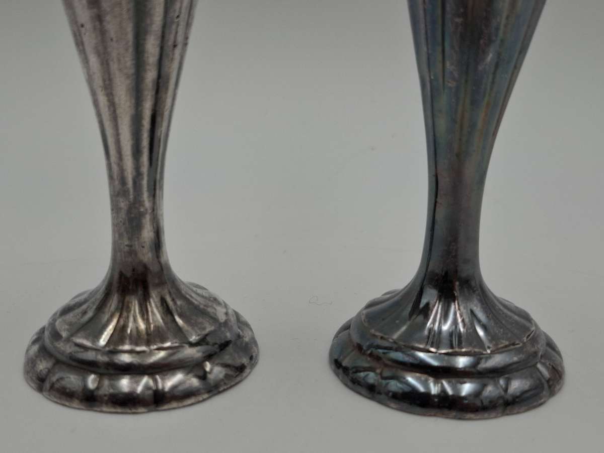 Vintage EP Lead Canada Salt & Pepper Shaker Dispensers - Solid and Elegant