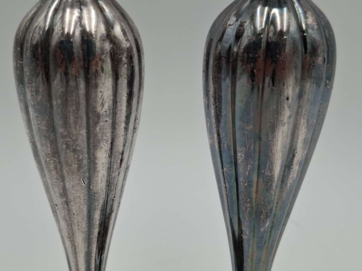 Vintage EP Lead Canada Salt & Pepper Shaker Dispensers - Solid and Elegant