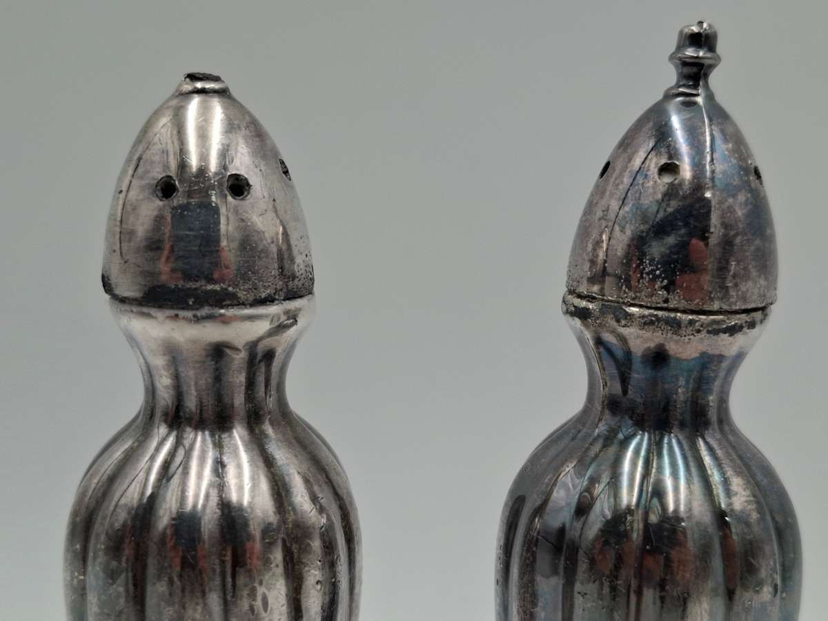 Vintage EP Lead Canada Salt & Pepper Shaker Dispensers - Solid and Elegant