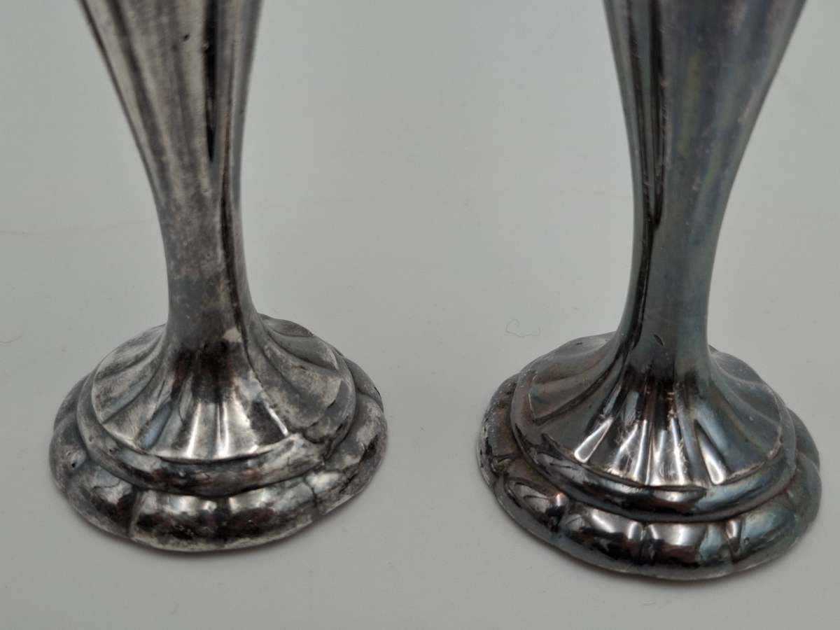 Vintage EP Lead Canada Salt & Pepper Shaker Dispensers - Solid and Elegant