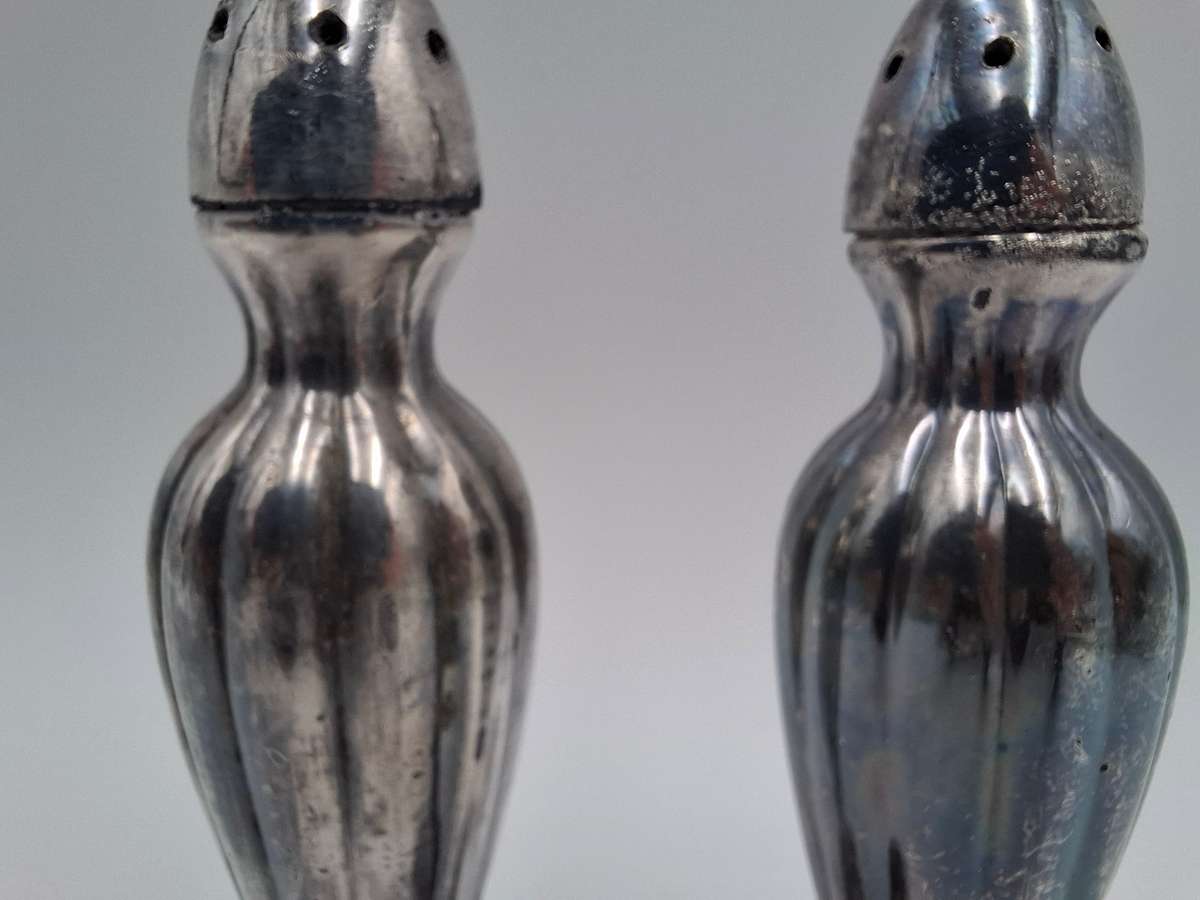 Vintage EP Lead Canada Salt & Pepper Shaker Dispensers - Solid and Elegant