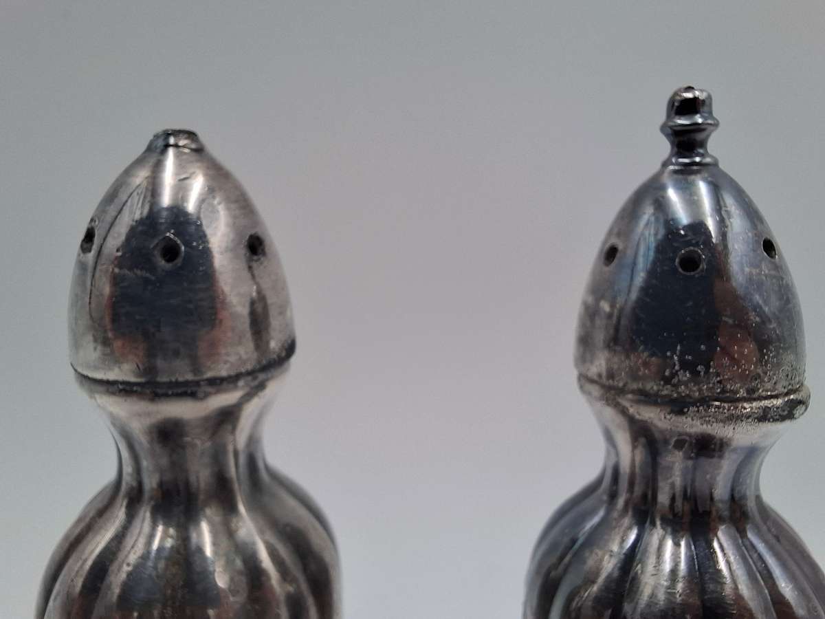 Vintage EP Lead Canada Salt & Pepper Shaker Dispensers - Solid and Elegant