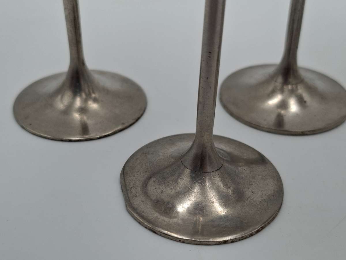 6x Antique Silver Plated Liqueur Goblets - 12cm H in Great Condition