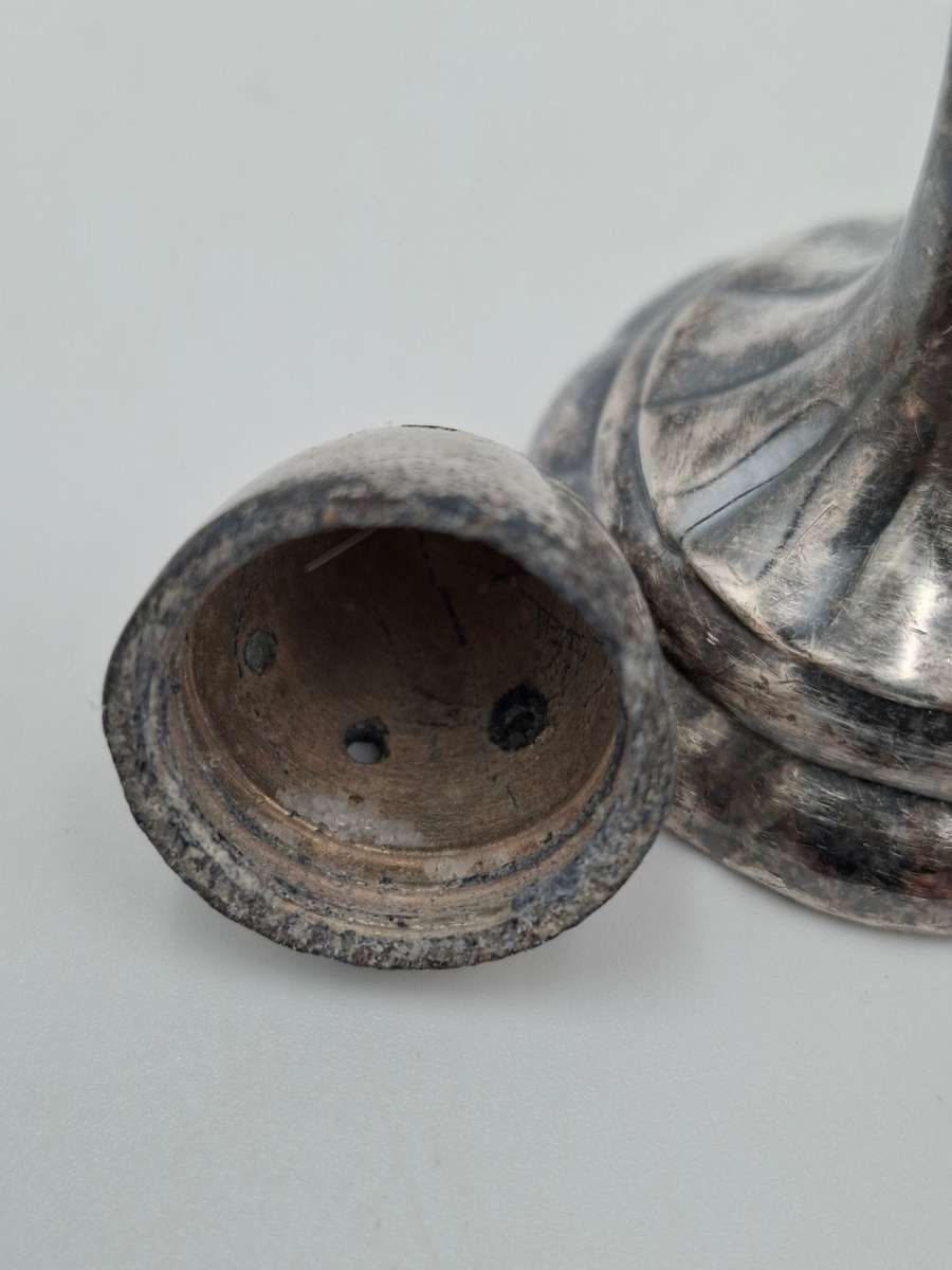 Vintage EP Lead Canada Salt & Pepper Shaker Dispensers - Solid and Elegant