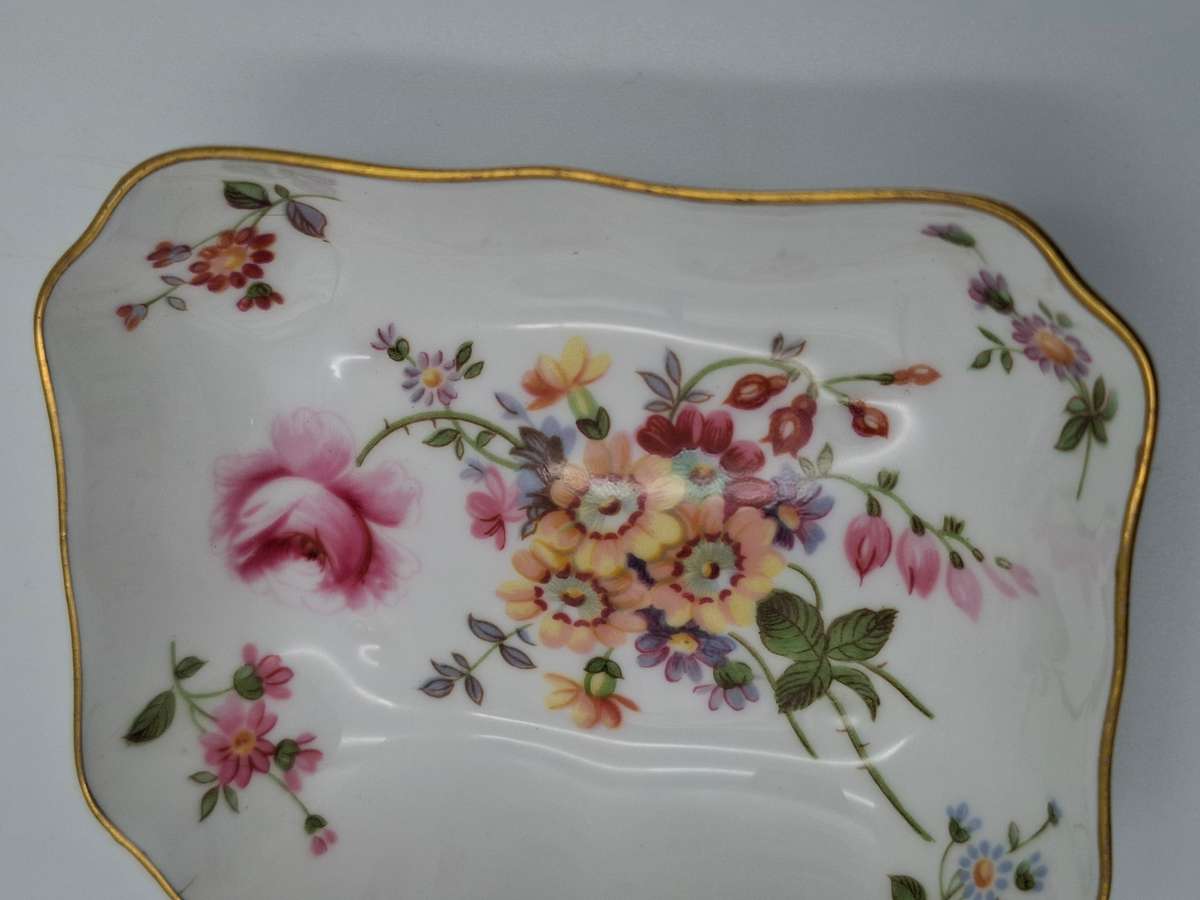 Vintage Royal Crown Derby English Bone China "Derby Posies" Small Dish with Gold Trim