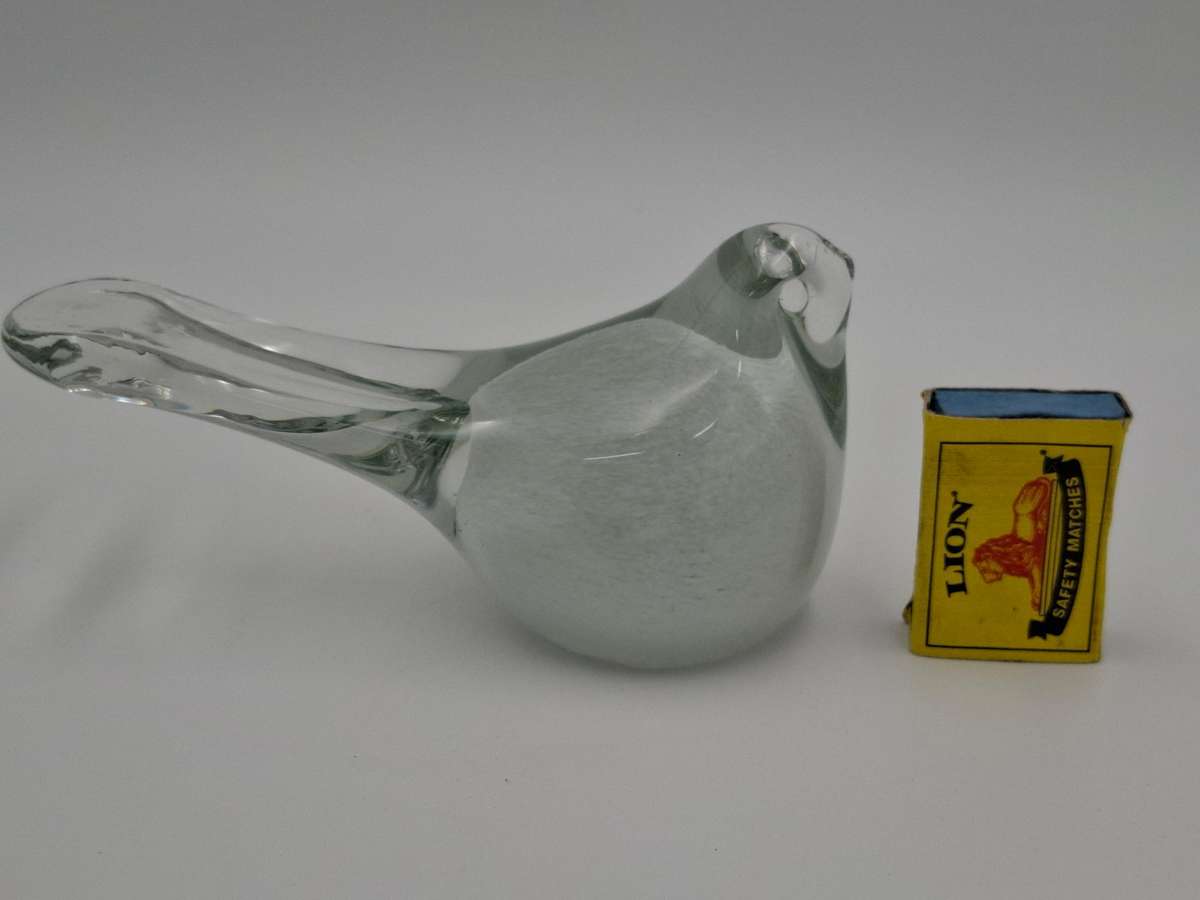 Vintage Glass Bird Paperweight