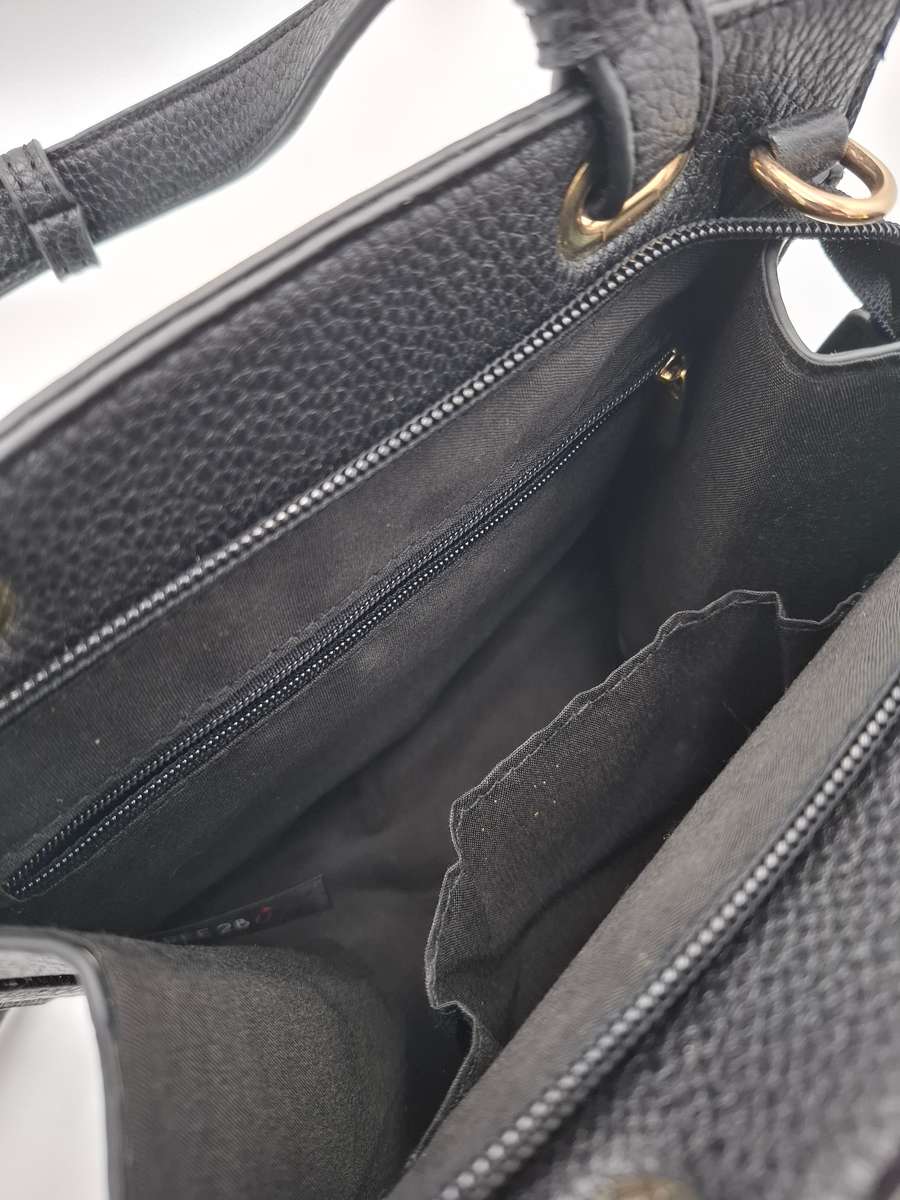 Black Small Handbag - Free2U label - extra strap - long