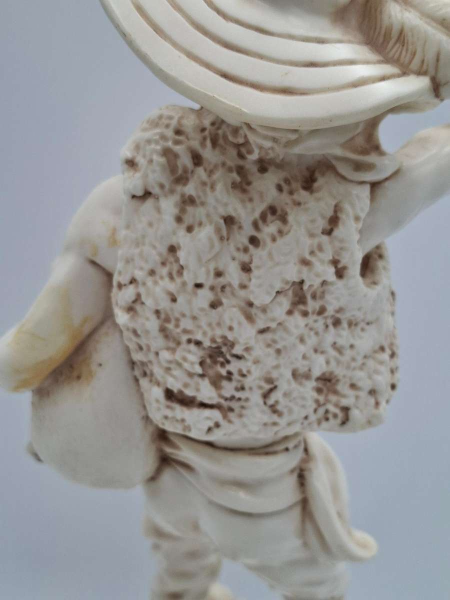 Artist Le Ron Stonelite Vintage Sculpture - Shepherd with Bagpipes and lamb