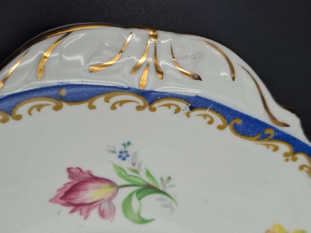 Fine Bone Bell China - Narcissus design - Made in England - Beautiful Blue & Gold Edge Trim