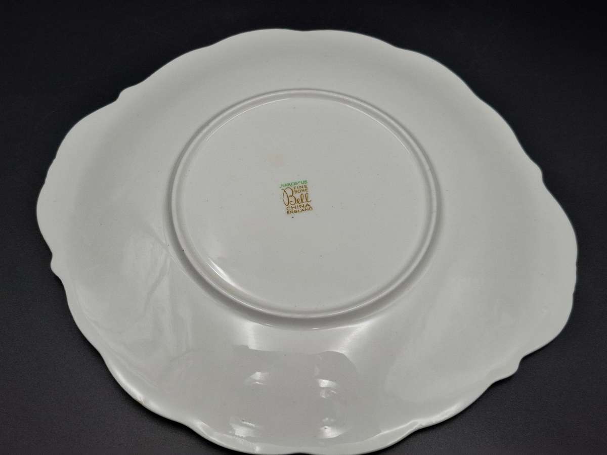 Fine Bone Bell China - Narcissus design - Made in England - Beautiful Blue & Gold Edge Trim