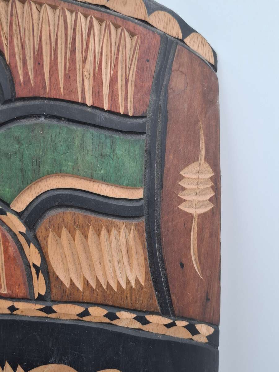 Multi Coloured African Tribal Wooden Face Mask - 62cm high