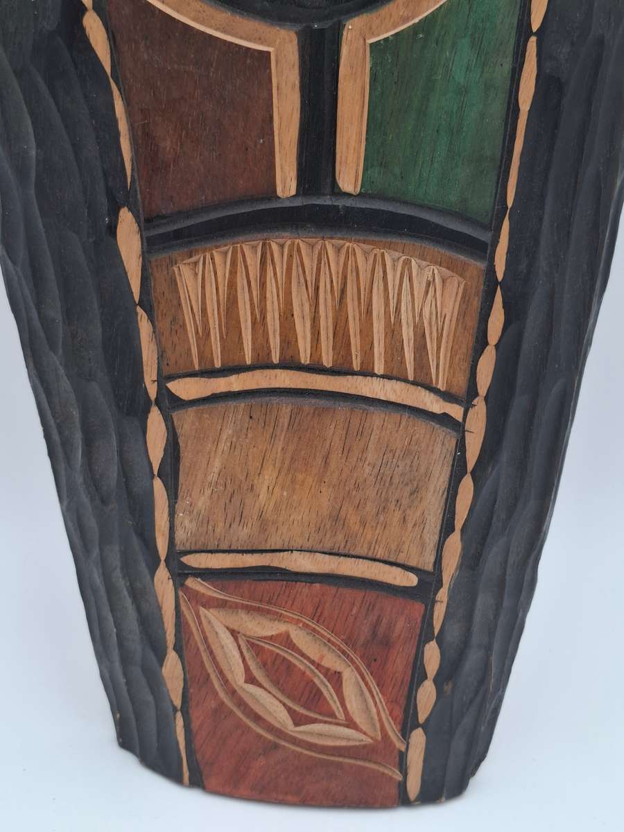 Multi Coloured African Tribal Wooden Face Mask - 62cm high