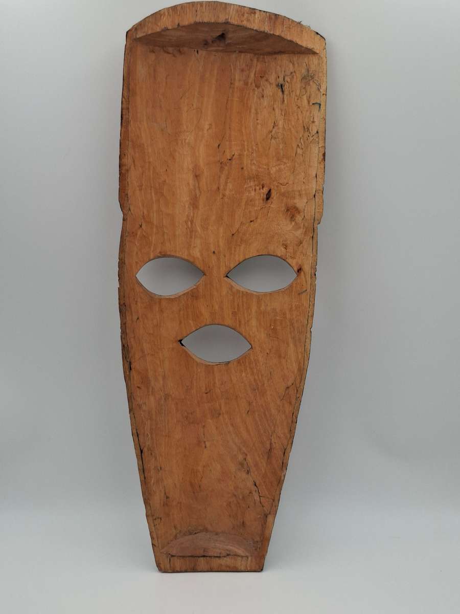 Multi Coloured African Tribal Wooden Face Mask - 62cm high