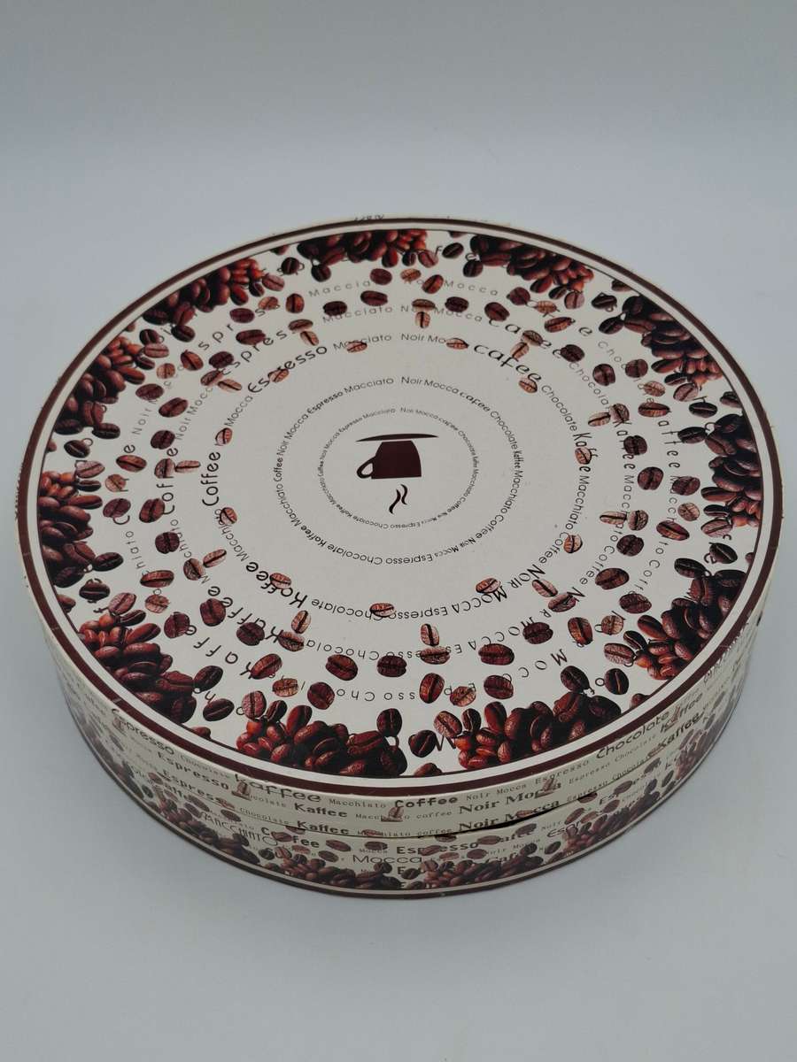 Espresso Coffee Set - 6 Cups & Saucers - Beautiful Coffee Bean Design - As new in Original Container