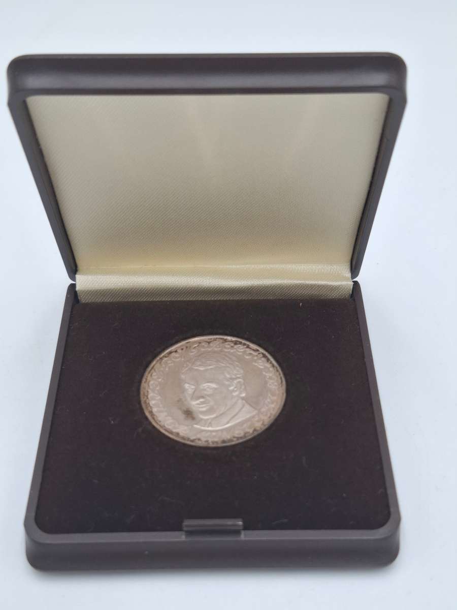 Vintage Silver Commemorative Coin in Holder - German made for Berliner Theatre Club