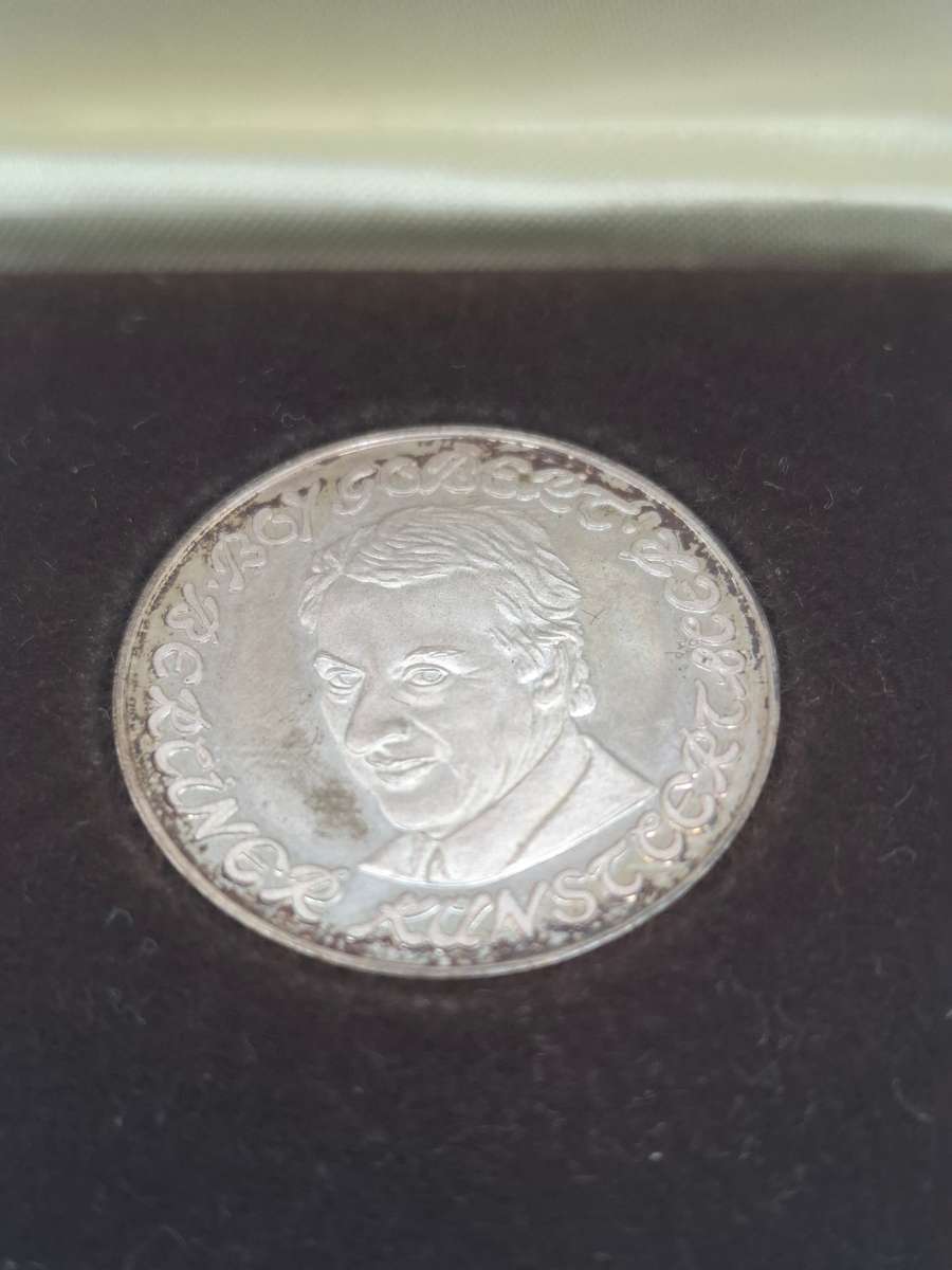 Vintage Silver Commemorative Coin in Holder - German made for Berliner Theatre Club