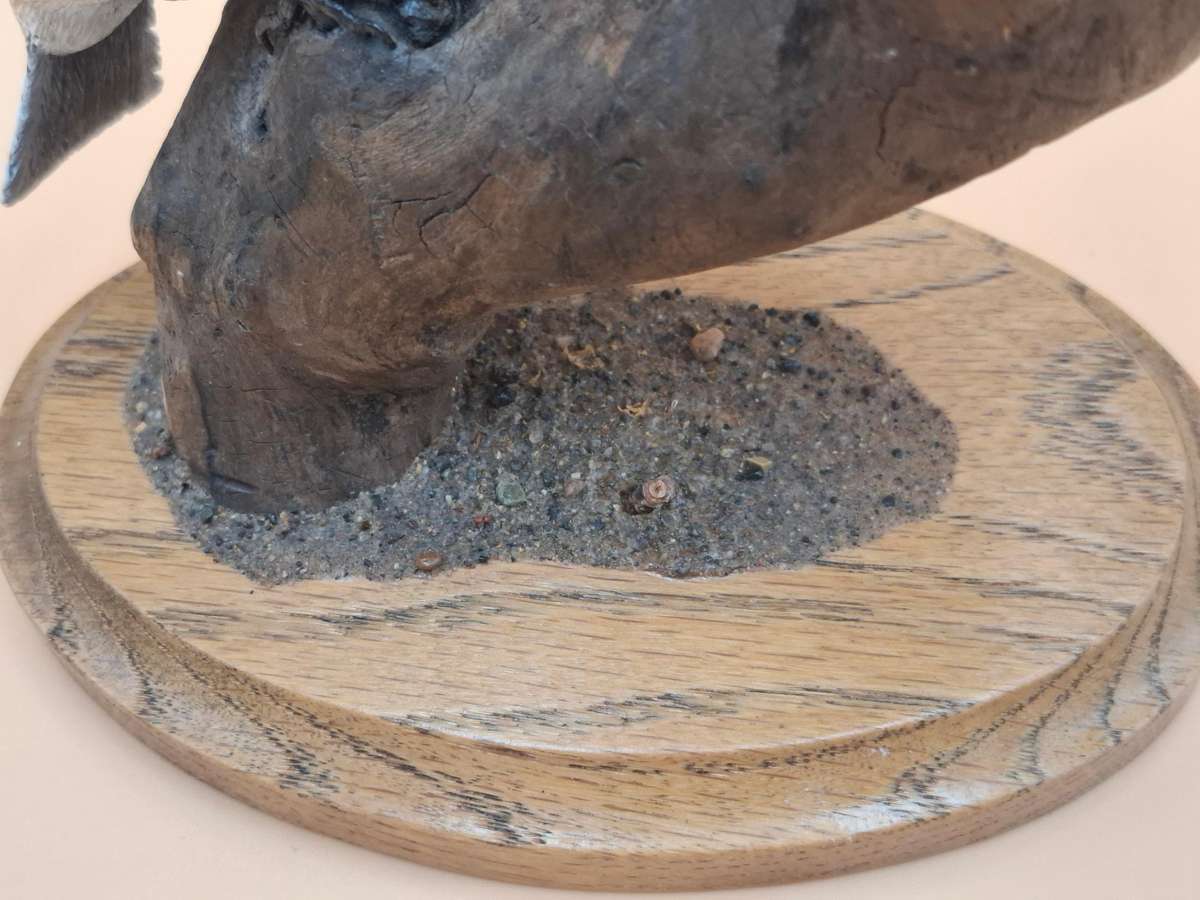 Pair of Sculptured & Hand Painted Resin Chikadee Birds on a Branch - Signed by Artist