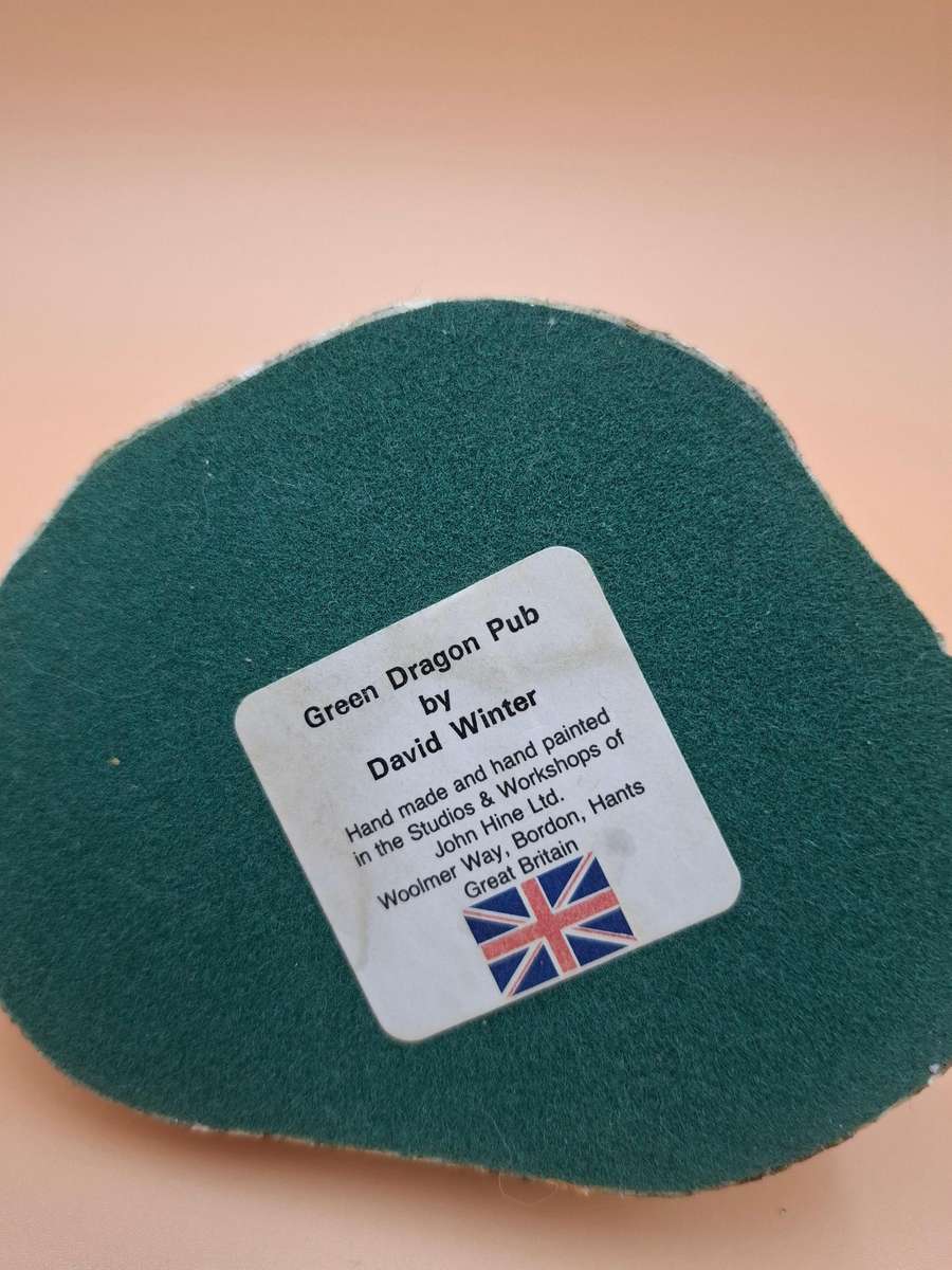 Vintage Miniature "Green Dragon Pub" by David Winter - Made & Hand Painted in UK - A Collectable