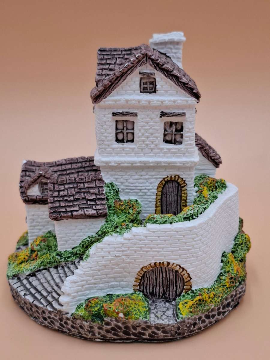 Miniature White Cottage Figurine