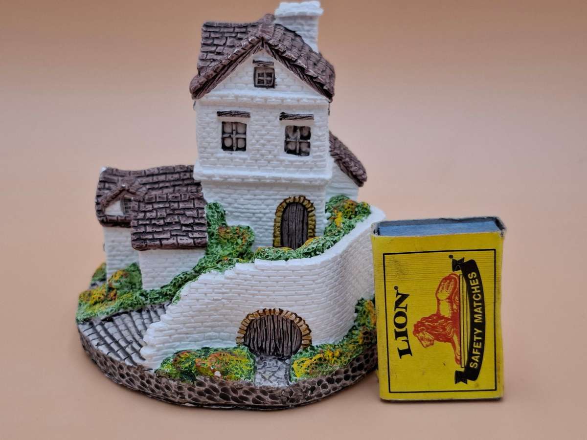 Miniature White Cottage Figurine