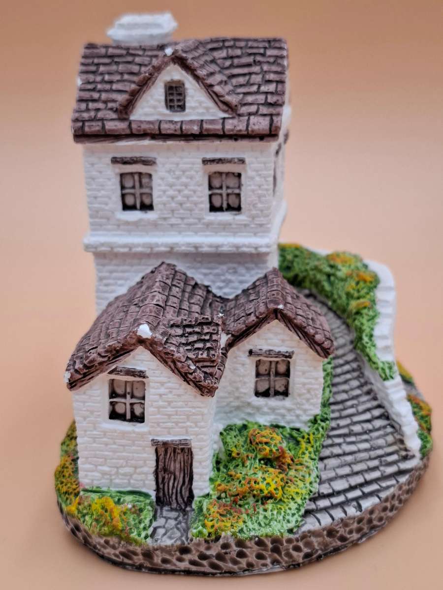 Miniature White Cottage Figurine