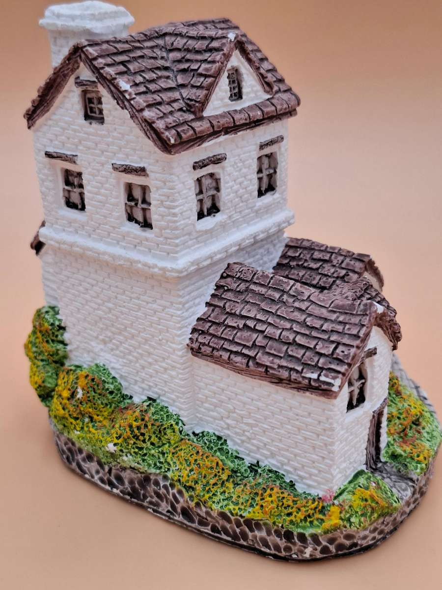 Miniature White Cottage Figurine
