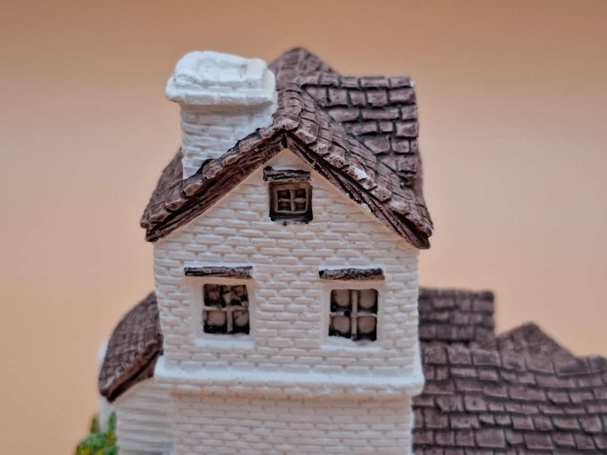 Miniature White Cottage Figurine