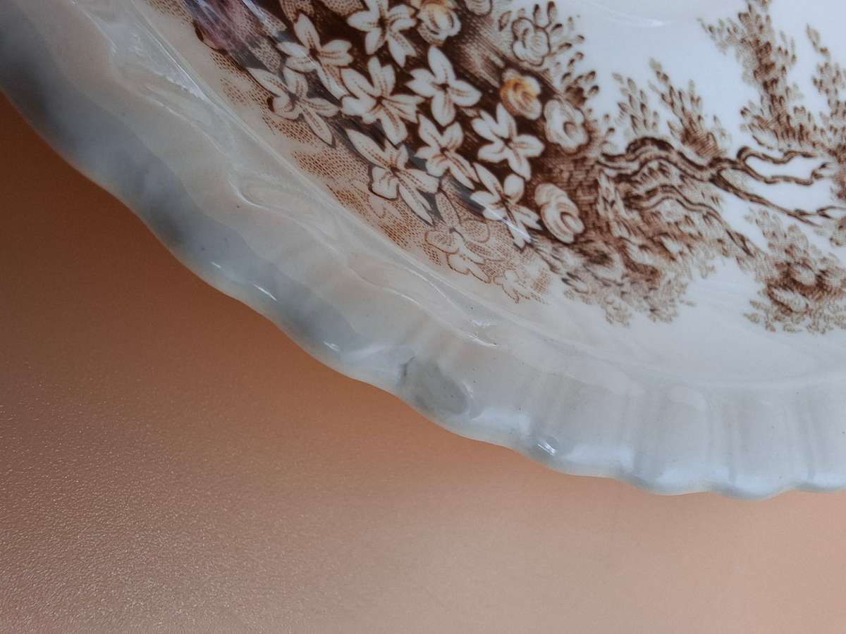 Vintage Johnson Brothers "Castle on the Lake" Dinnerware - Pink & Brown Hues