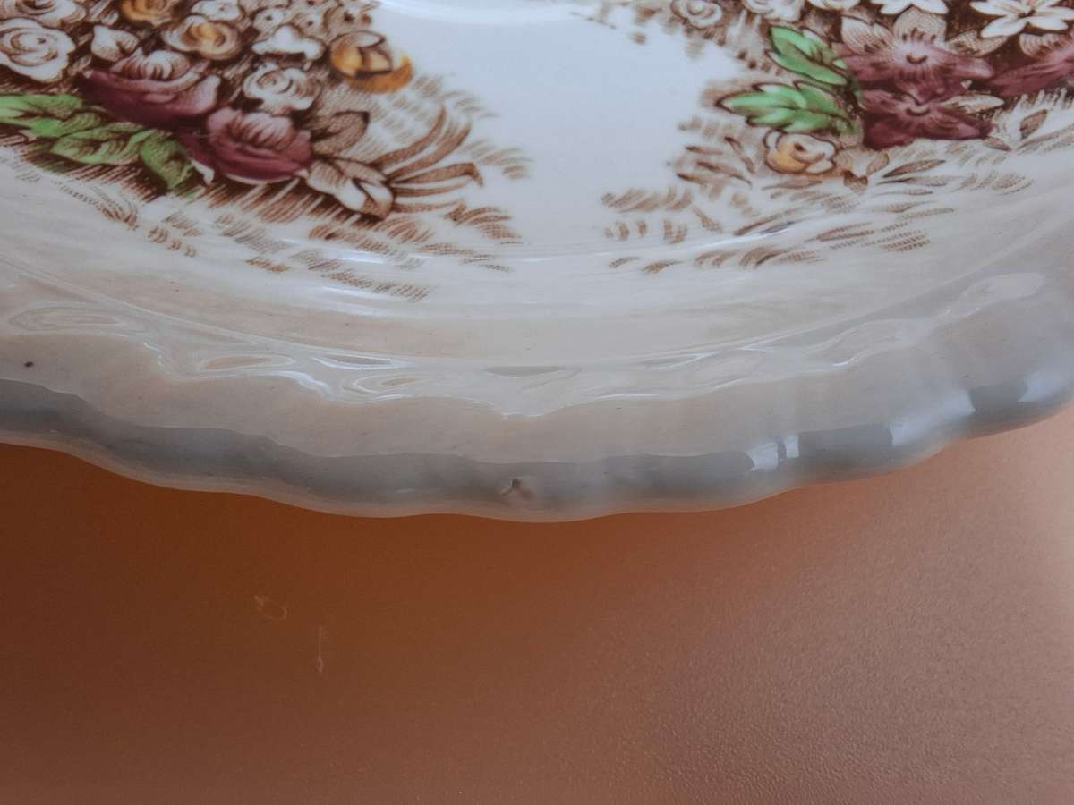 Vintage Johnson Brothers "Castle on the Lake" Dinnerware - Pink & Brown Hues