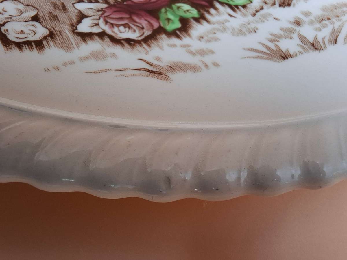 Vintage Johnson Brothers "Castle on the Lake" Dinnerware - Pink & Brown Hues