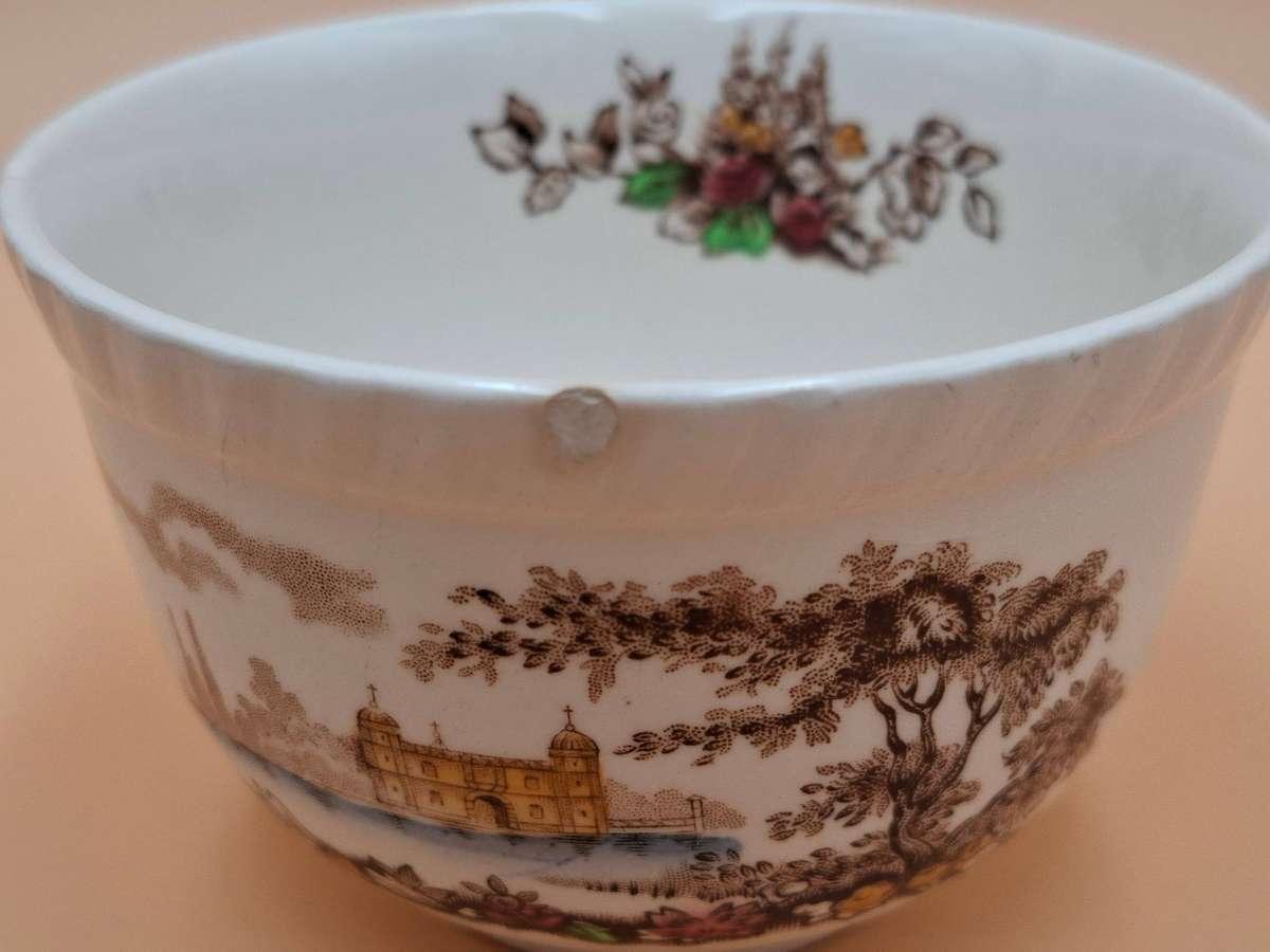 Vintage Johnson Brothers "Castle on the Lake" Dinnerware - Pink & Brown Hues