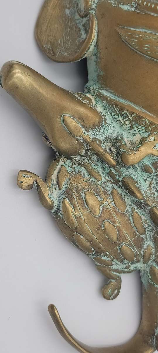 Vintage African Brass Mask - likely from West Africa - potentially from Cameroon or Benin Culture