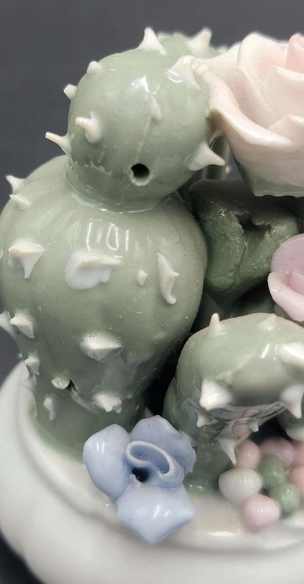 Vintage Pair of Mini Porcelain Cactus Figurines - Most Unique