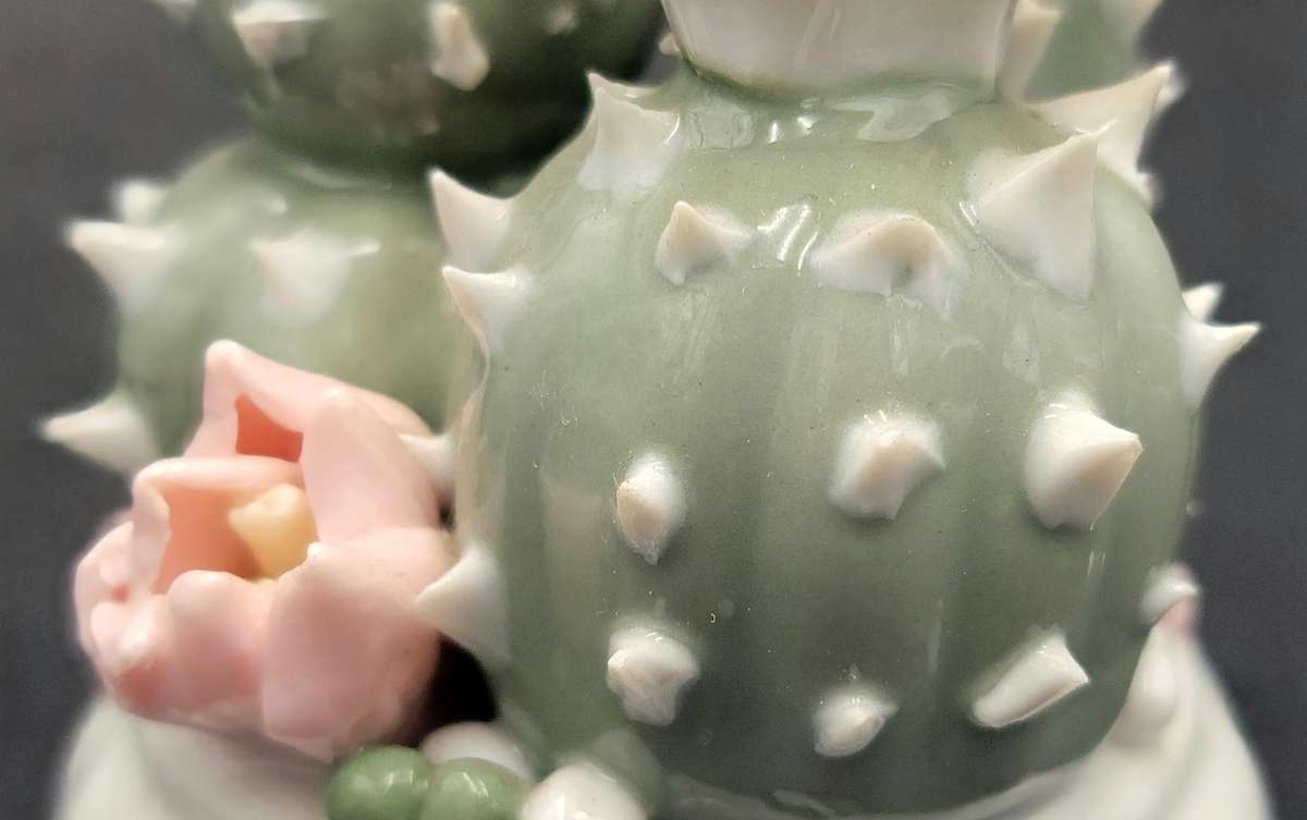 Vintage Pair of Mini Porcelain Cactus Figurines - Most Unique