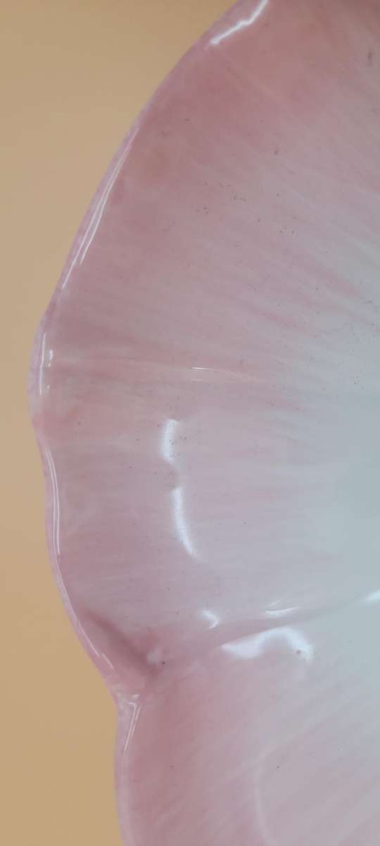 Floral Themed Cup, Saucer & Plate - Soft Pink & Lime Green - Handmade & painted