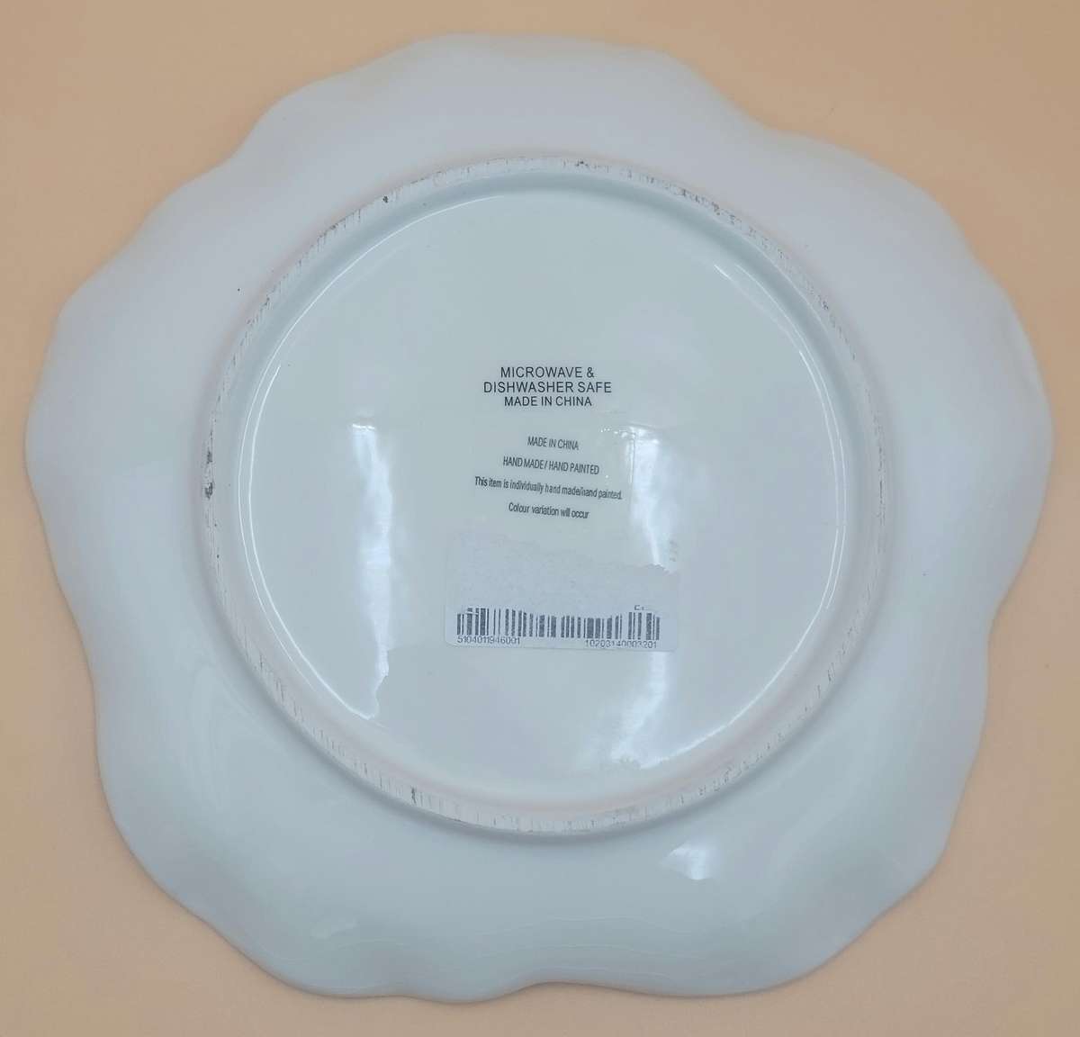 Floral Themed Cup, Saucer & Plate - Soft Pink & Lime Green - Handmade & painted