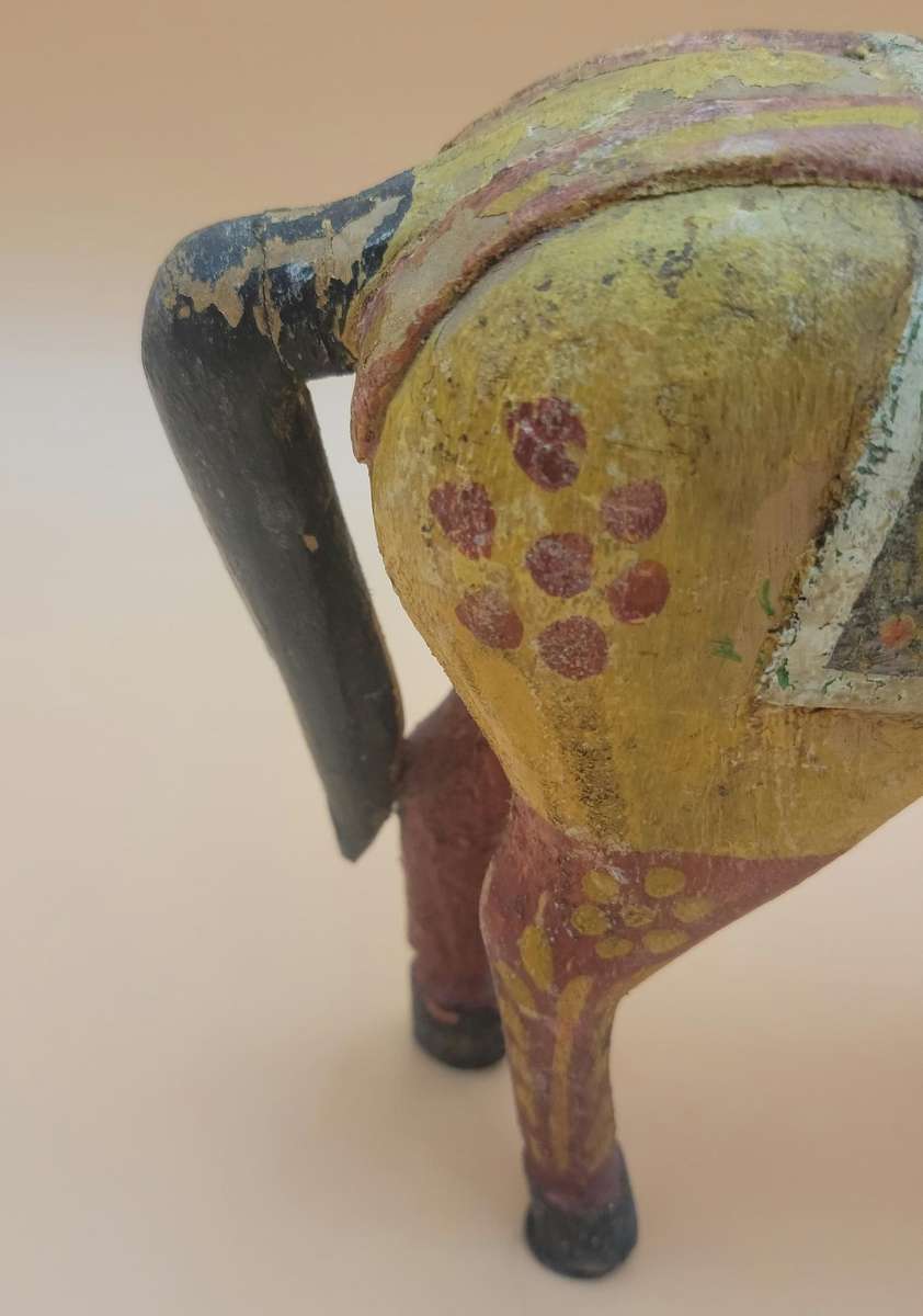Vintage Hand Carved & Hand Painted Wooden Horse -  Indian Wedding Horse - 28cm H